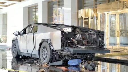 One dead after Tesla Cybertruck explodes outside Trump hotel in Las Vegas – The Guardian