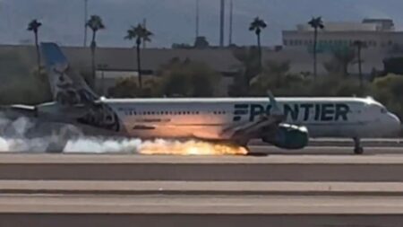 Watch: Flames seen underneath Frontier Airlines plane as it lands at Las Vegas airport – USA Today