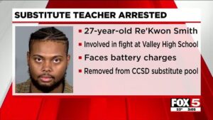 Substitute teacher fights student who allegedly used racial slur in crowded Vegas school hallway – New York Post