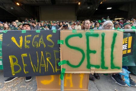 Protesting Oakland Athletics fans meet with owner John Fisher ahead of Las Vegas vote – USA Today