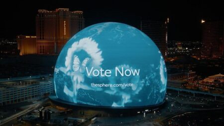 Video shows Las Vegas Sphere wearing ‘I Voted’ sticker as Nevada early voting begins – USA Today