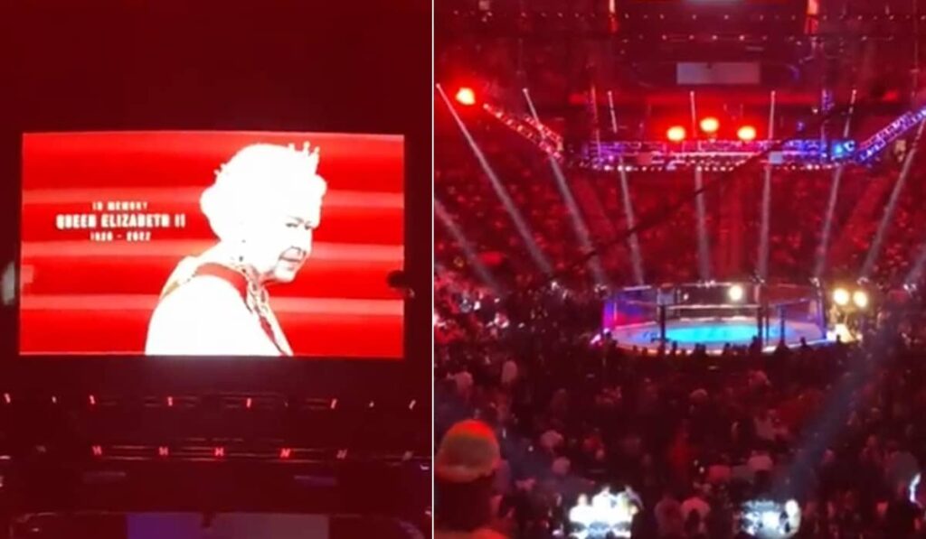 UFC’s Tribute to the Queen Met with Boos and Loud USA Chants from the Las Vegas Crowd The UFC tried to pay tribute to the Queen but the Las Vegas crowd booed and chanted USA! USA! USA! instead – Business Insider